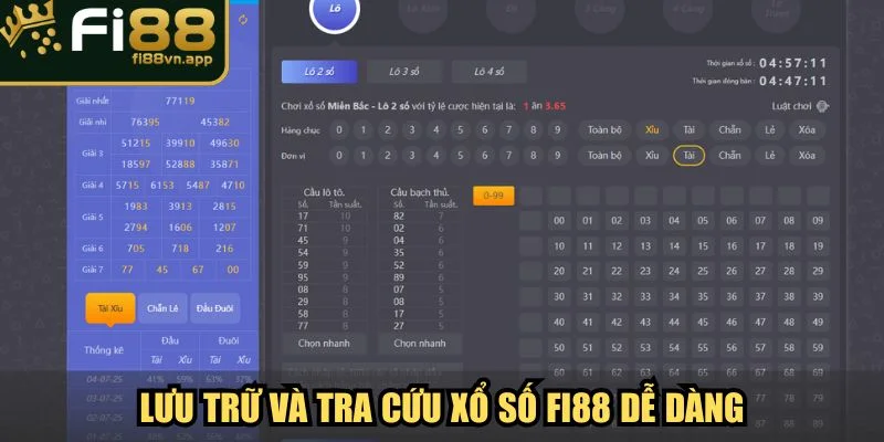Lưu trữ và tra cứu lịch sử xổ số Fi88 dễ dàng